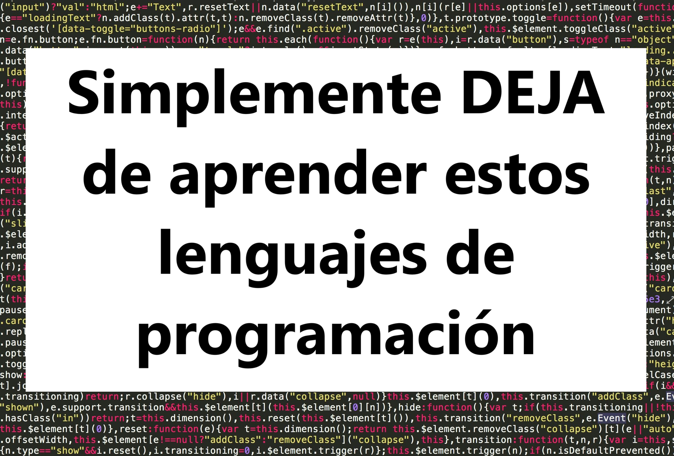 Simplemente DEJA de aprender estos lenguajes de programación (Guía para principiantes)